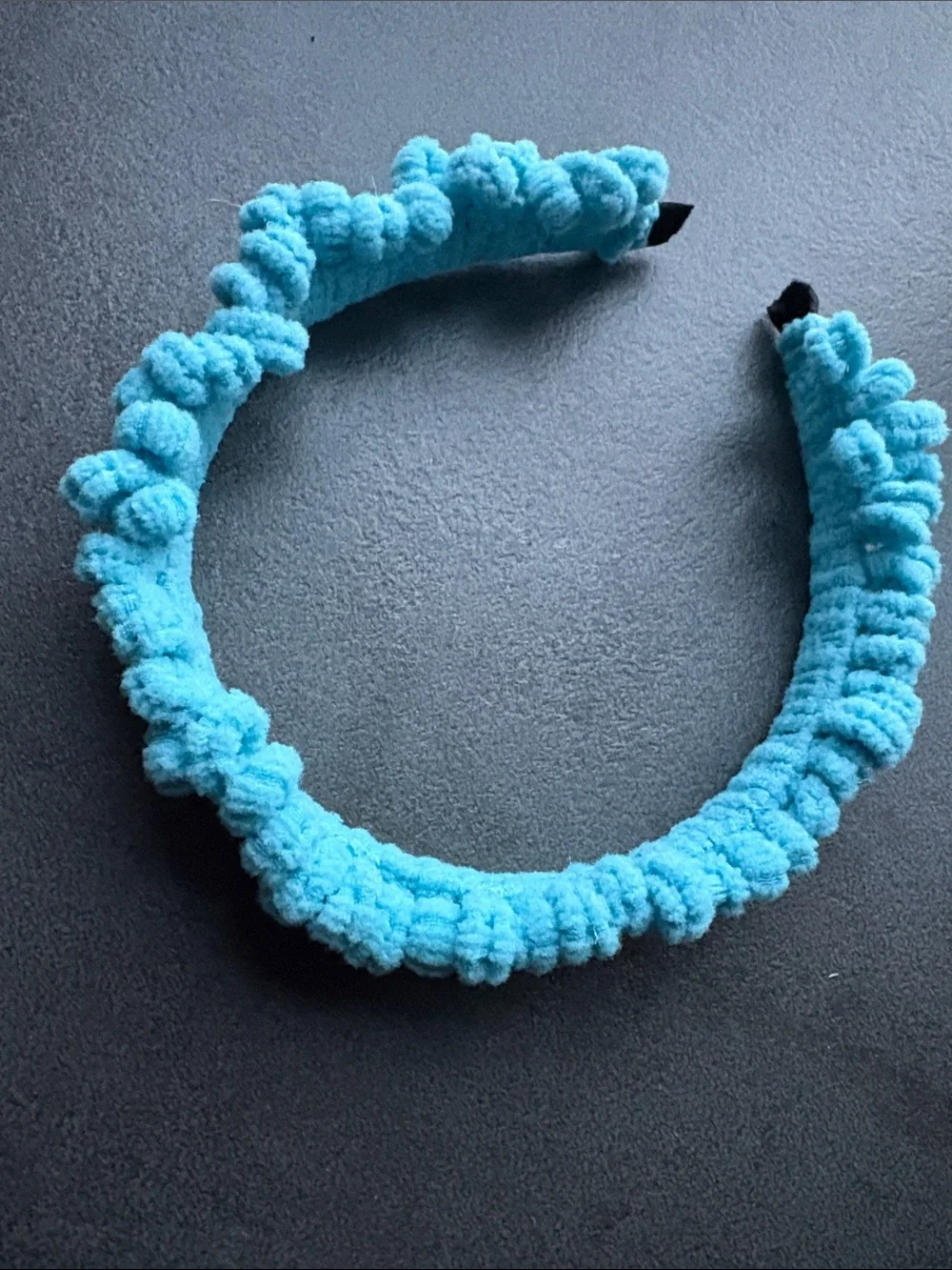 Turquoise Kids Crochet Headband - Soft Blue Hair Accessory